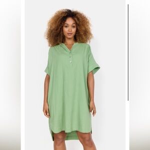 SOYACONCEPT linen blend tunic green dress NWT